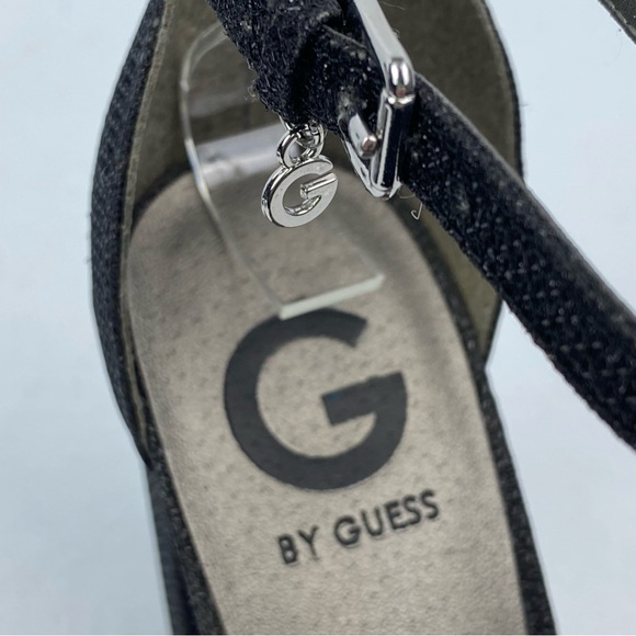 G By Guess size 8 Women’s Shantel Black Ankle Strap Heels Sandals - Picture 7 of 9